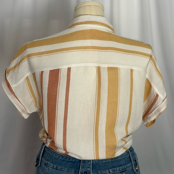 Altar'd State Cream Tan Short Sleeve Button Down Polo (846) - Picture 8 of 14